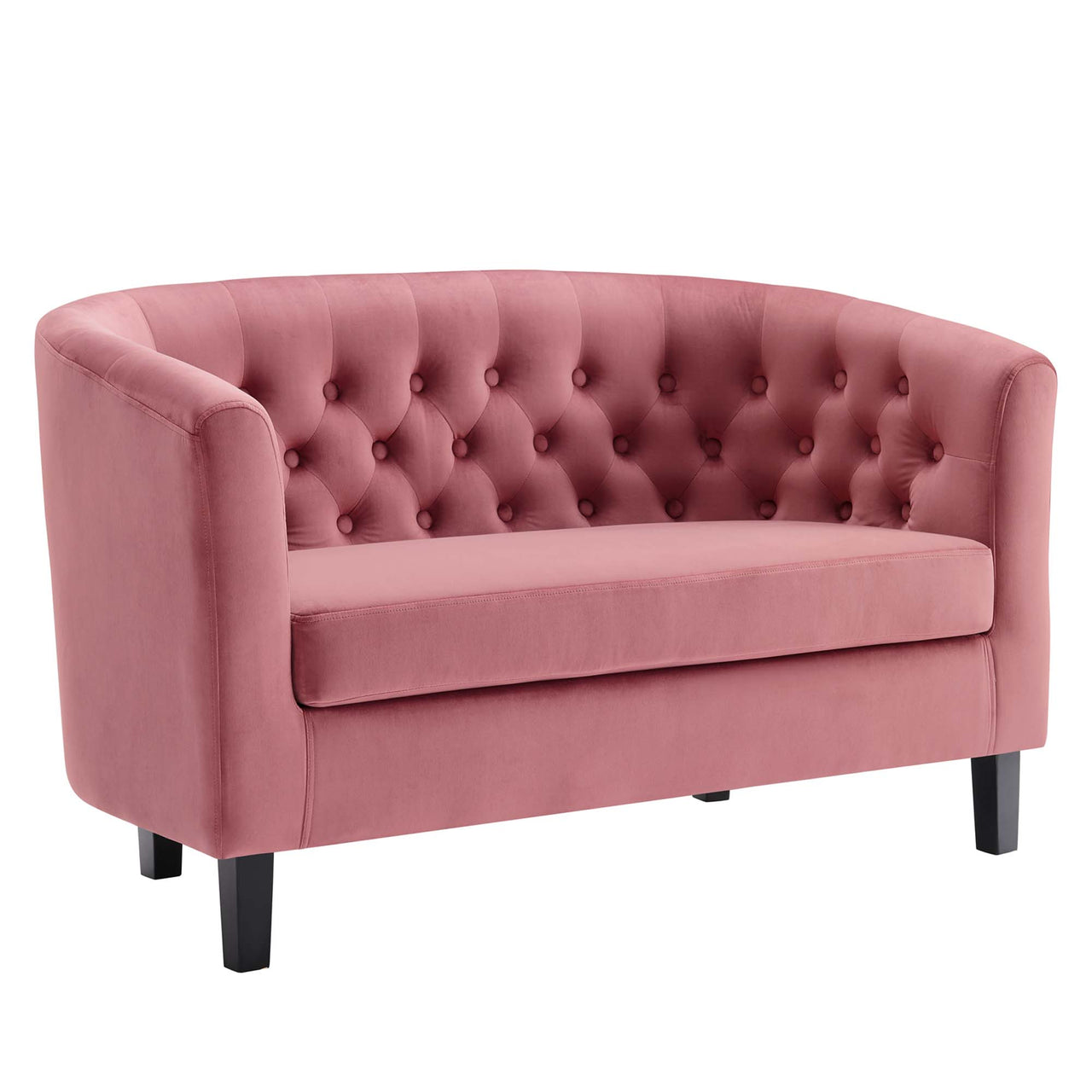Alessa Upholstered Velvet Loveseat, Dusty Rose
