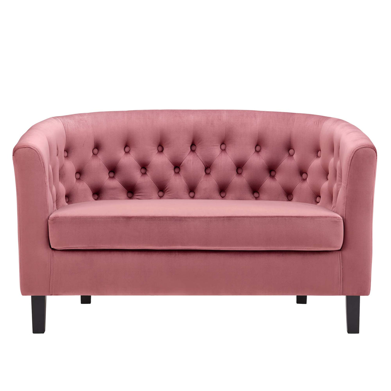 Alessa Upholstered Velvet Loveseat, Dusty Rose