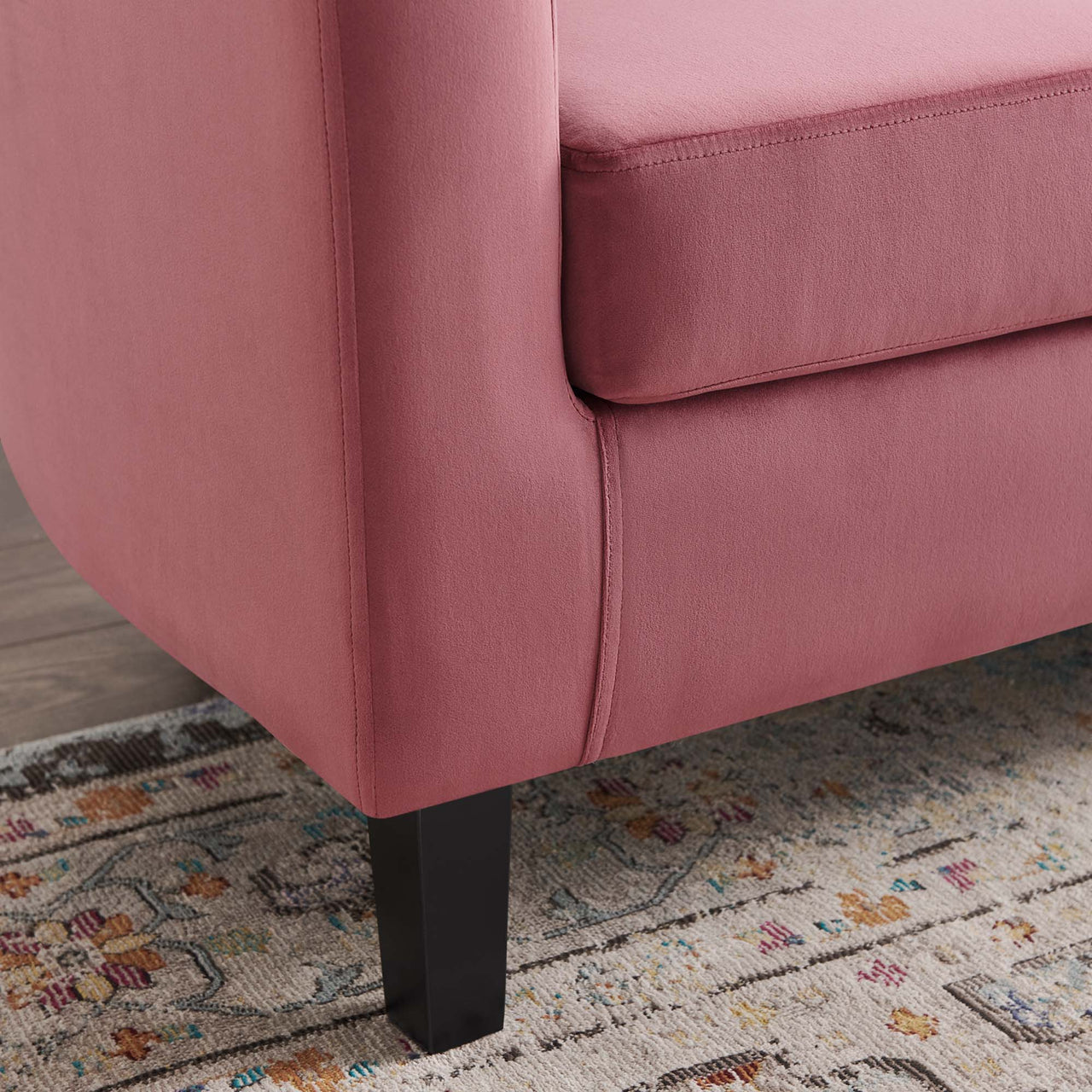 Alessa Upholstered Velvet Loveseat, Dusty Rose