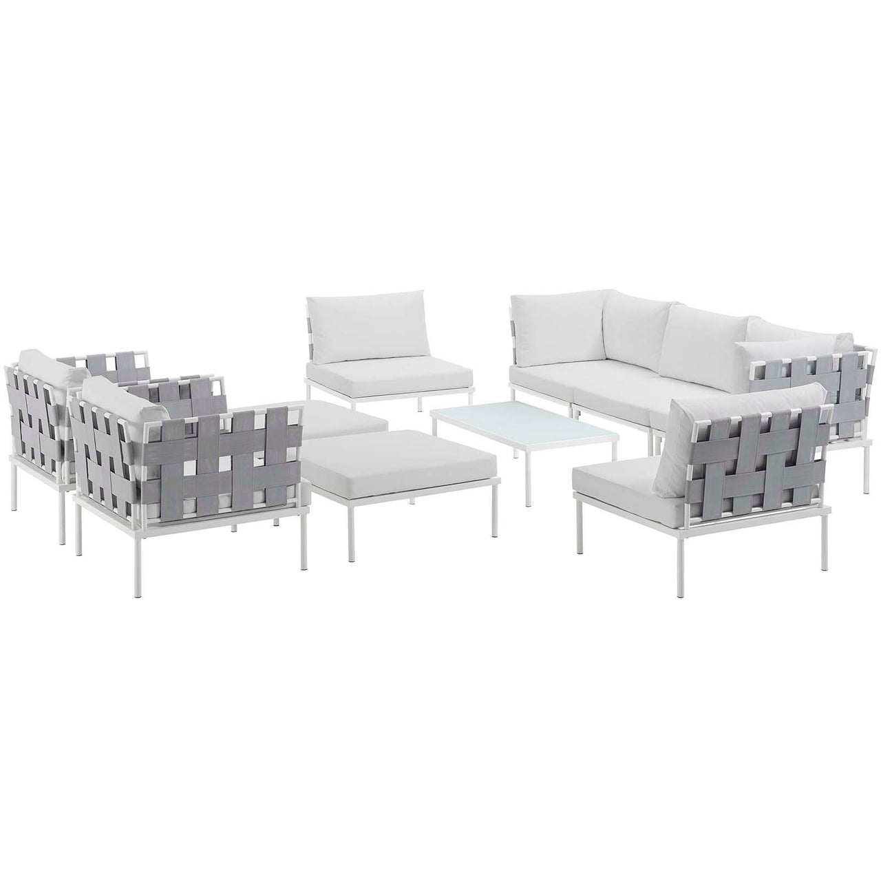 Harmonize 10-Piece Alfresco Sectional Sofa Set, White