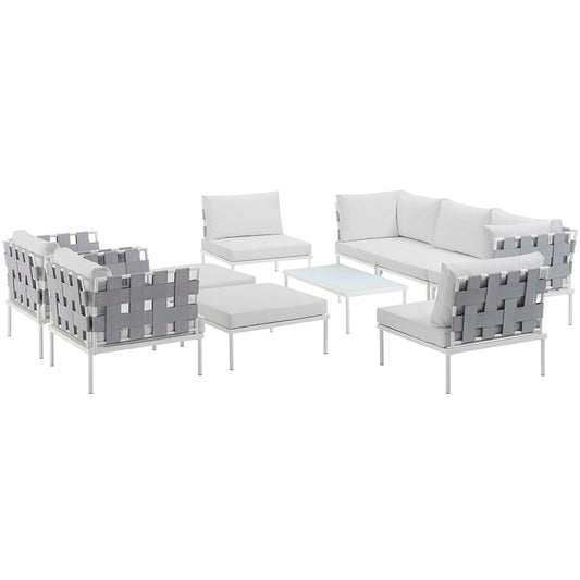 Harmonize 10-Piece Alfresco Sectional Sofa Set, White