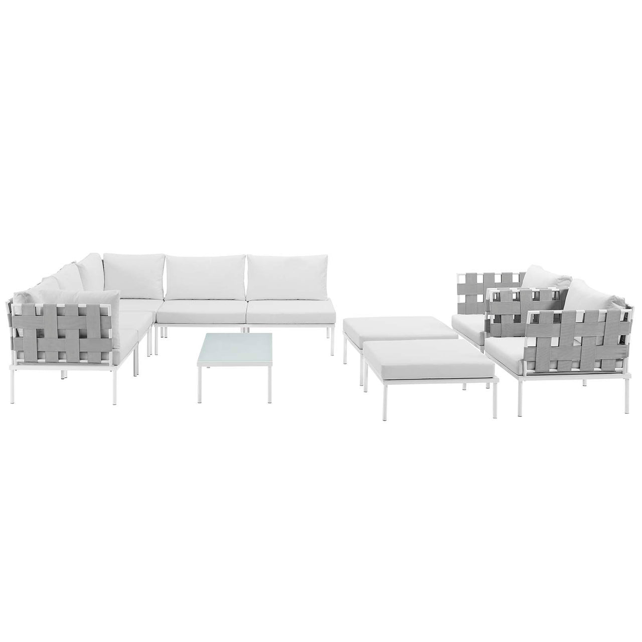 Harmonize 10-Piece Alfresco Sectional Sofa Set, White