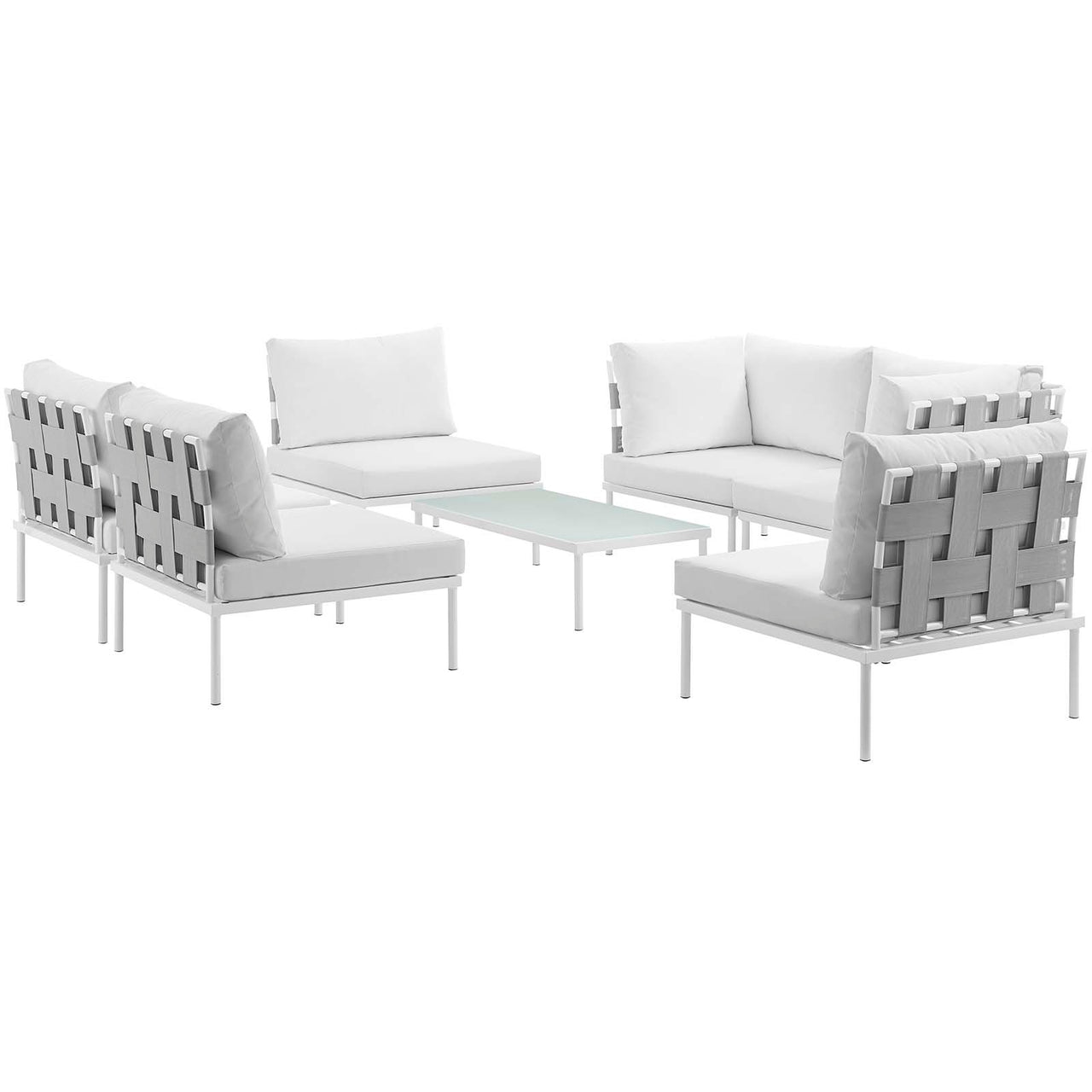Harmonize 7-Piece Alfresco Sectional Sofa Set, White