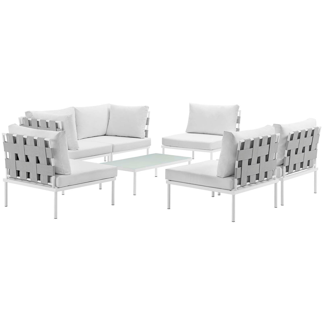 Harmonize 7-Piece Alfresco Sectional Sofa Set, White