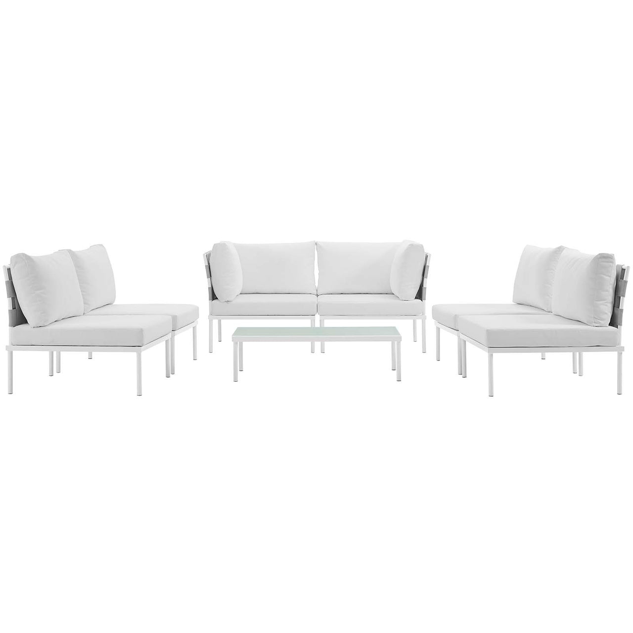 Harmonize 7-Piece Alfresco Sectional Sofa Set, White