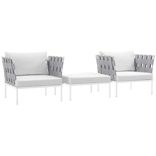 Harmonize 3-Piece Alfresco Sectional Sofa Set, White