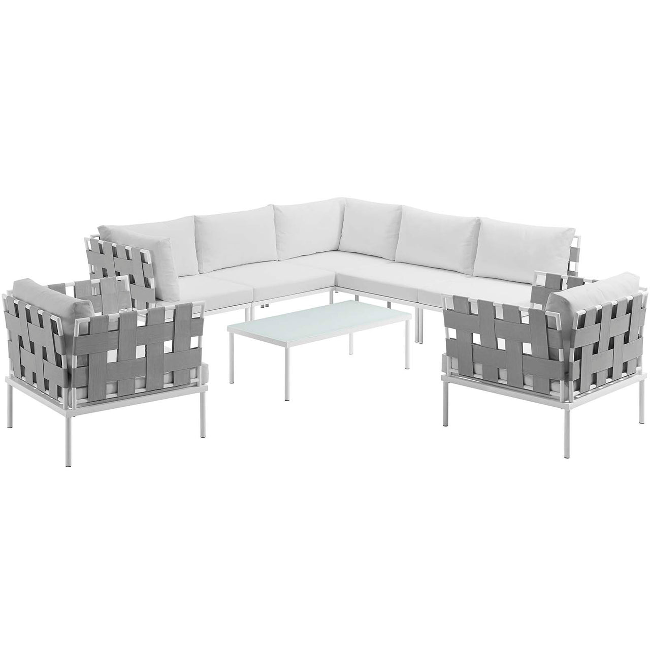 Harmonize 8-Piece Alfresco Sectional Sofa Set, White