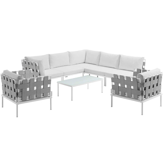Harmonize 8-Piece Alfresco Sectional Sofa Set, White
