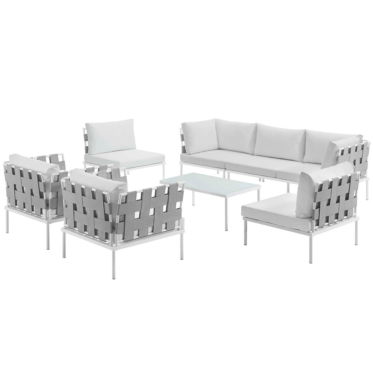 Harmonize 8-Piece Alfresco Sectional Sofa Set, White