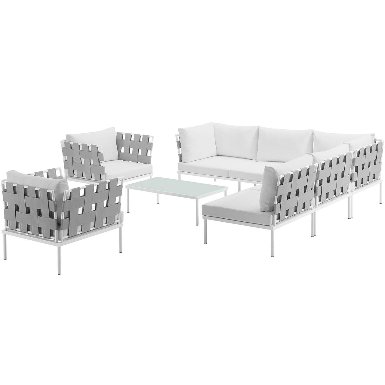 Harmonize 8-Piece Alfresco Sectional Sofa Set, White