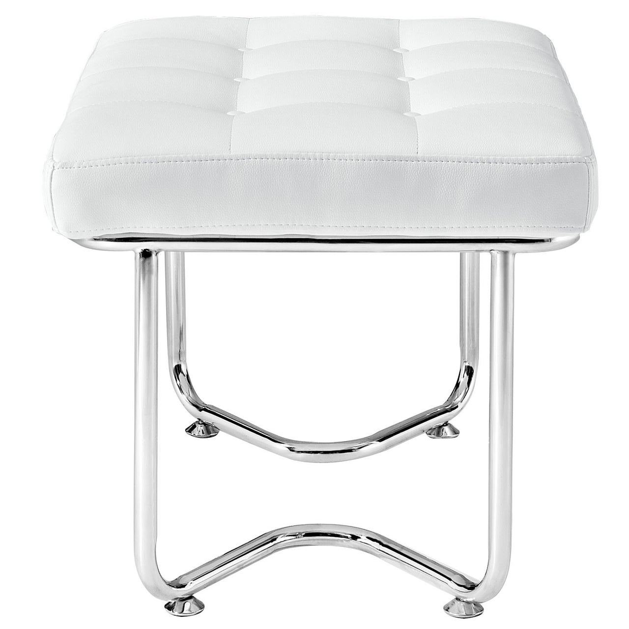 Ambrisse Eco-Leather Lounge Chair w/ Ottoman, White