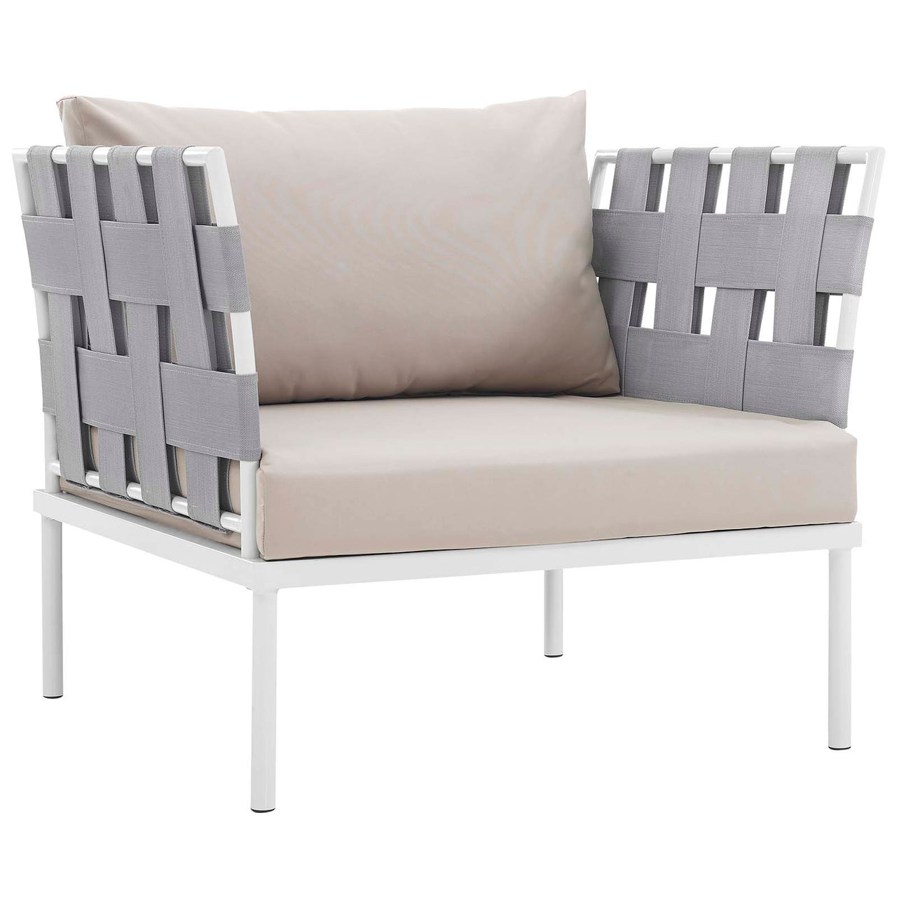Harmonize 7-Piece Alfresco Sectional Sofa Set, White & Beige