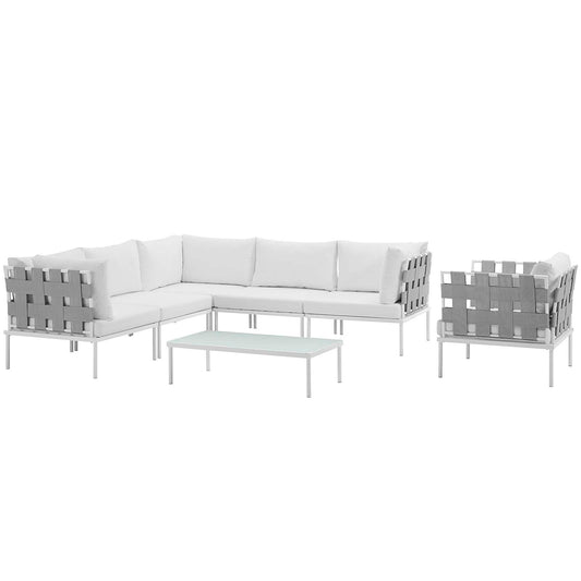 Harmonize 7-Piece Alfresco Sectional Sofa Set, White