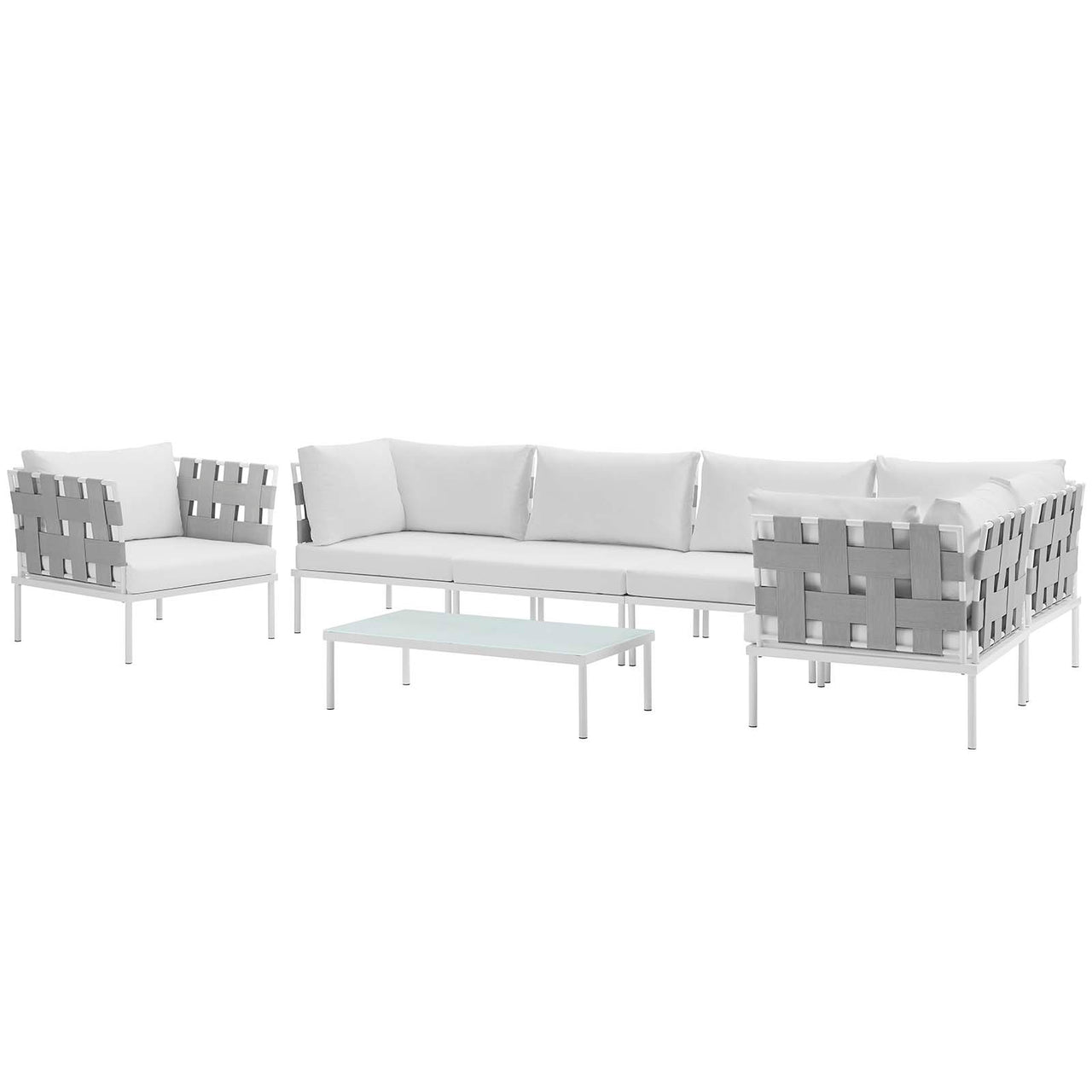 Harmonize 7-Piece Alfresco Sectional Sofa Set, White