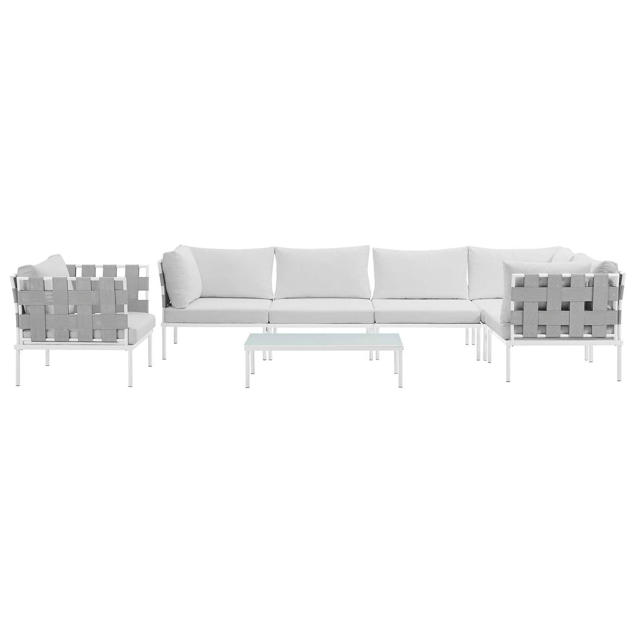 Harmonize 7-Piece Alfresco Sectional Sofa Set, White