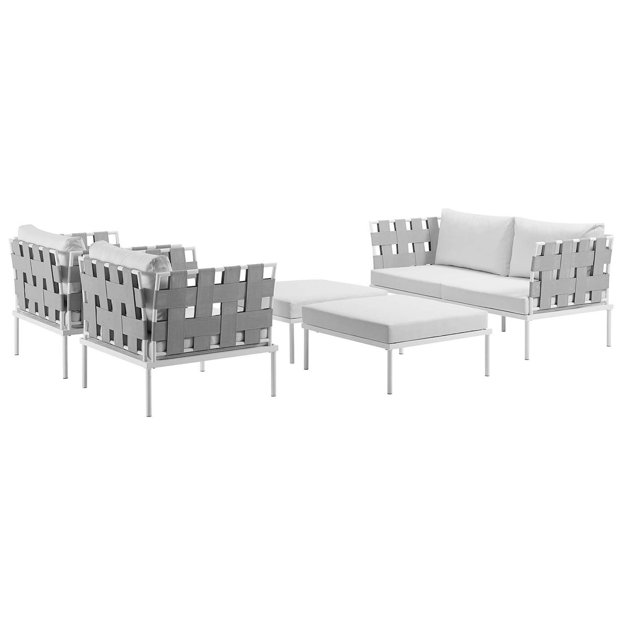Harmonize 5-Piece Alfresco Sectional Sofa Set, White