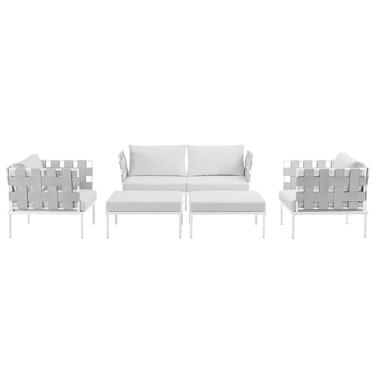Harmonize 5-Piece Alfresco Sectional Sofa Set, White