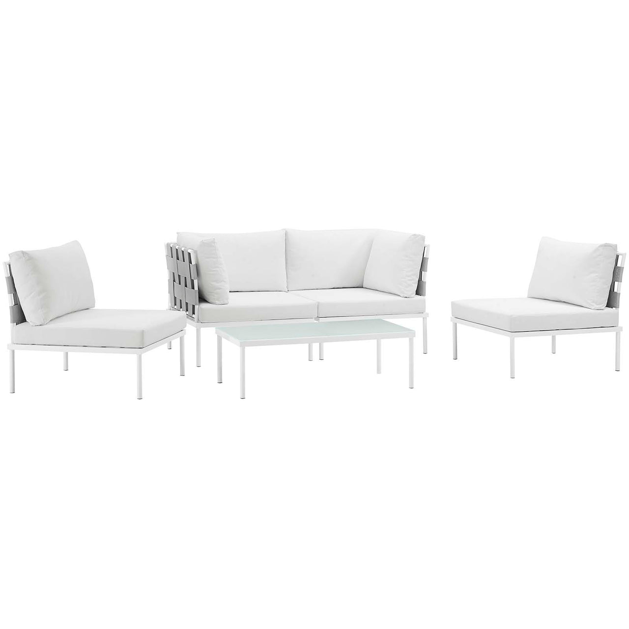 Harmonize 5-Piece Alfresco Sectional Sofa Set, White