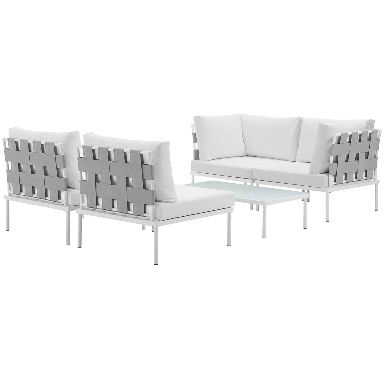Harmonize 5-Piece Alfresco Sectional Sofa Set, White