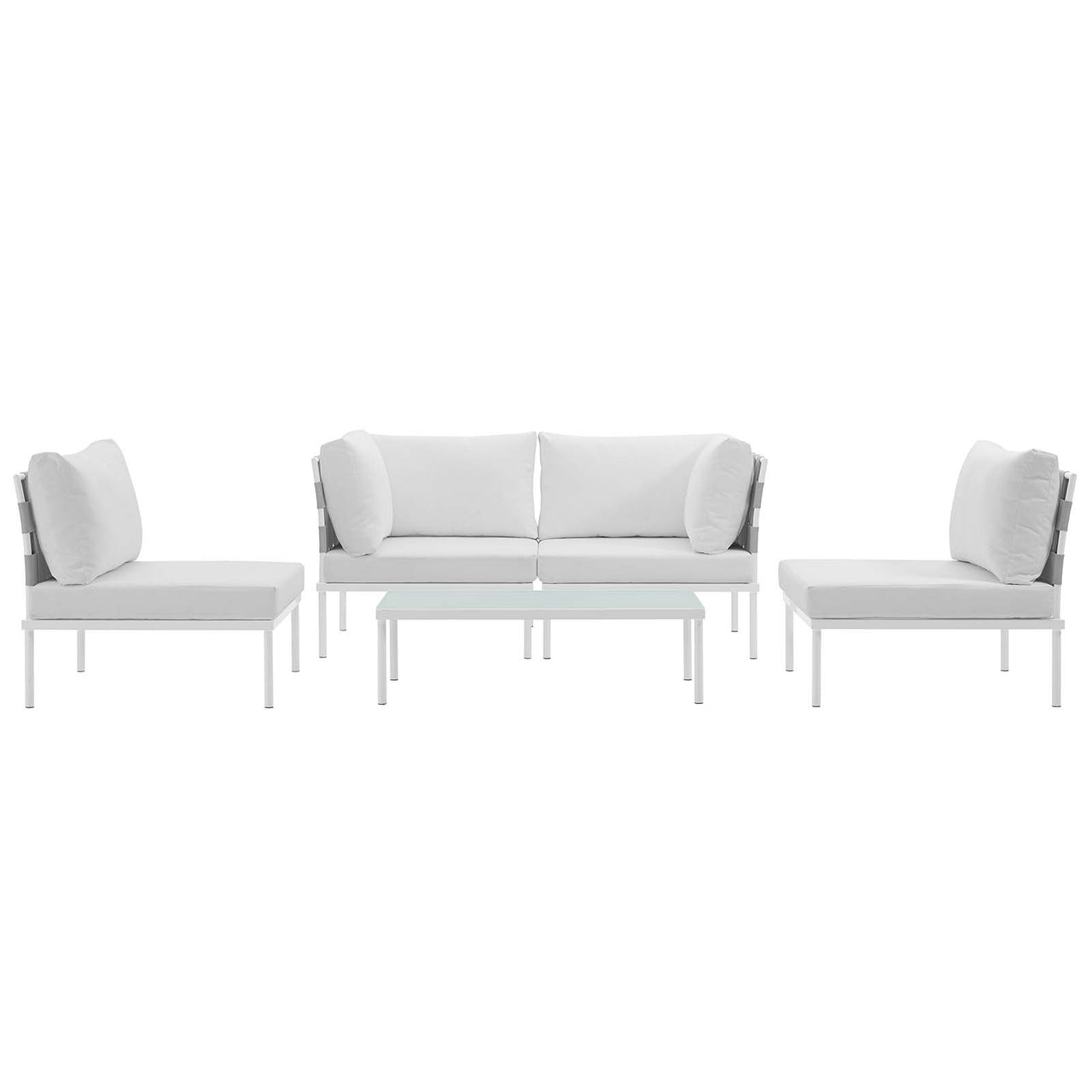 Harmonize 5-Piece Alfresco Sectional Sofa Set, White