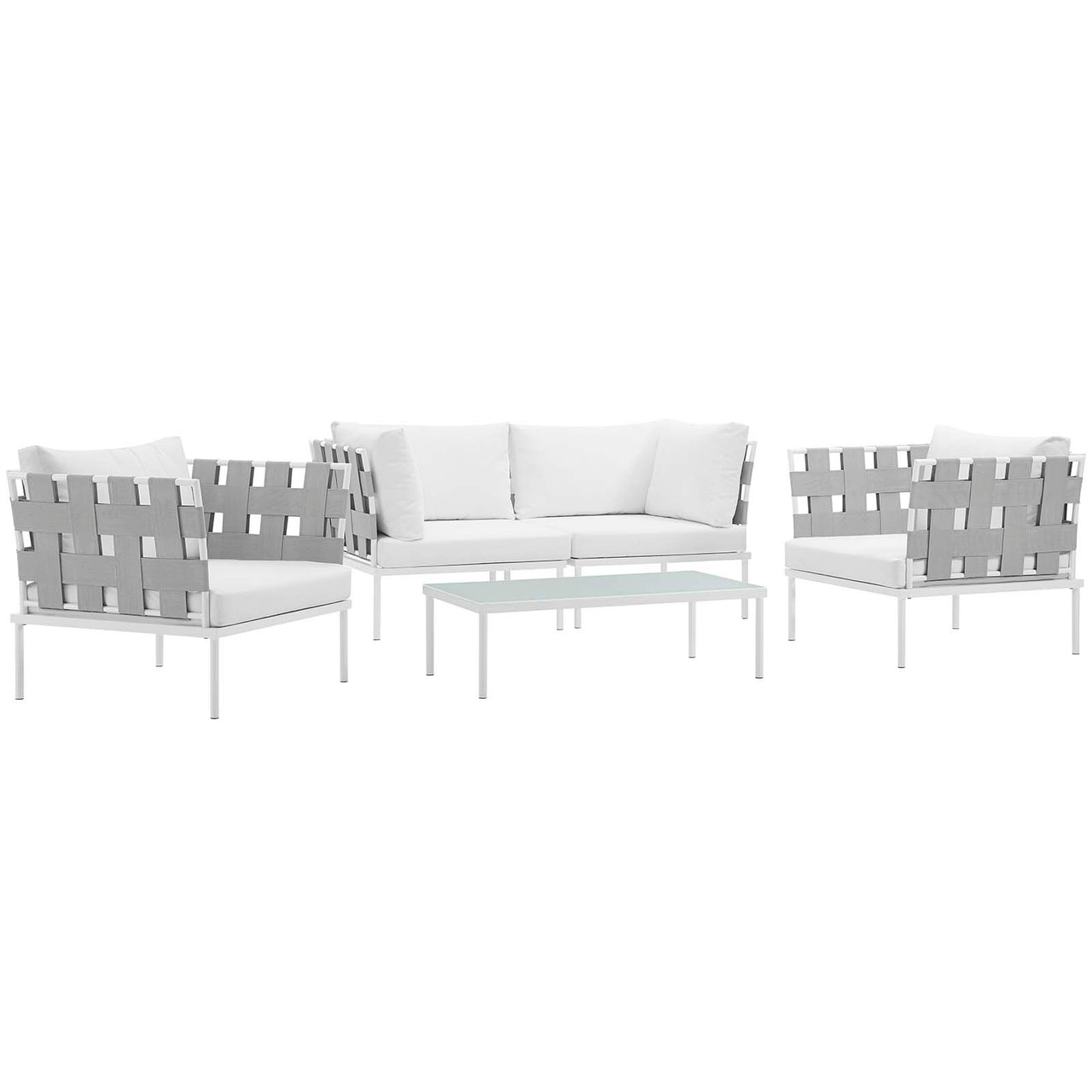 Harmonize 5-Piece Alfresco Sectional Sofa Set, White