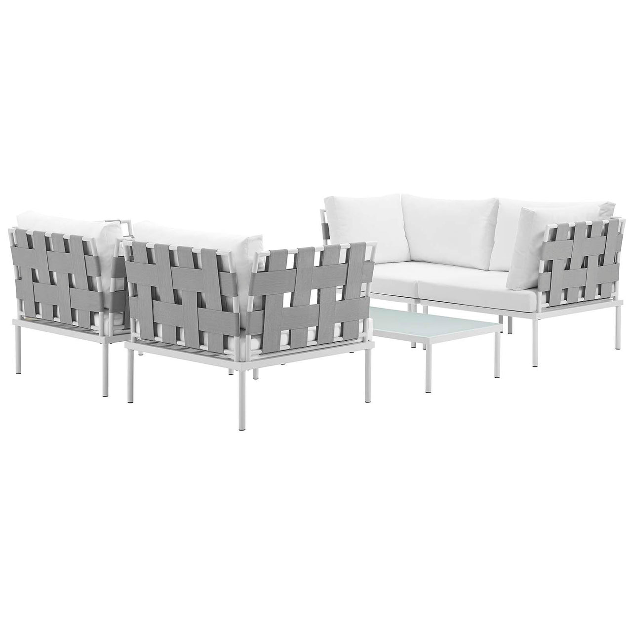 Harmonize 5-Piece Alfresco Sectional Sofa Set, White