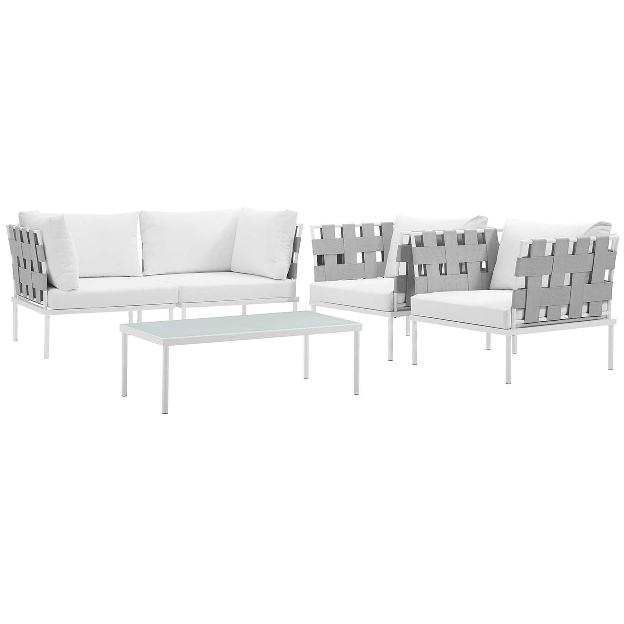 Harmonize 5-Piece Alfresco Sectional Sofa Set, White
