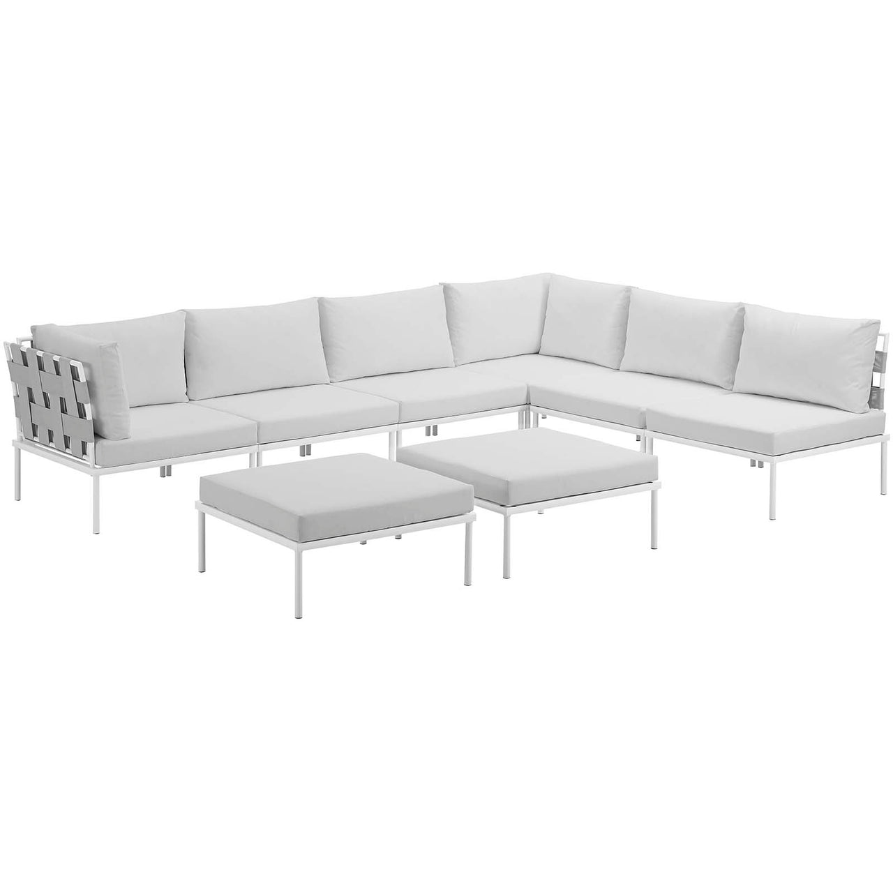 Harmonize 8-Piece Alfresco Sectional Sofa Set, White