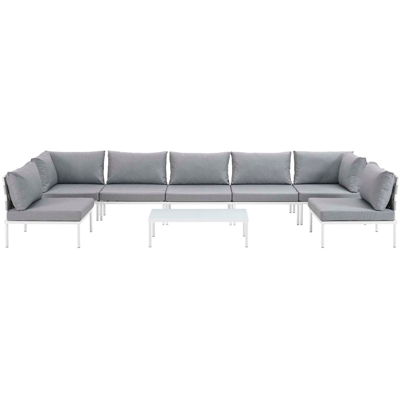 Harmonize 8-Piece Alfresco Sectional Sofa Set, White & Gray