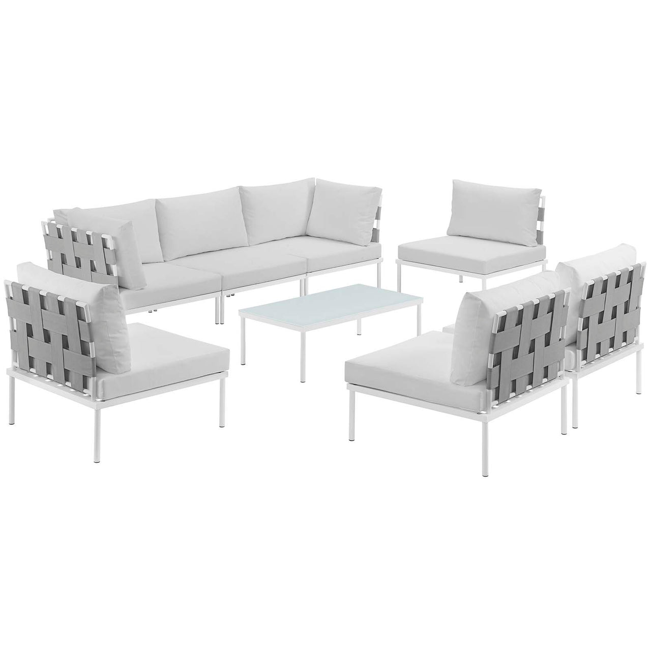 Harmonize 8-Piece Alfresco Sectional Sofa Set, White