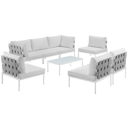 Harmonize 8-Piece Alfresco Sectional Sofa Set, White