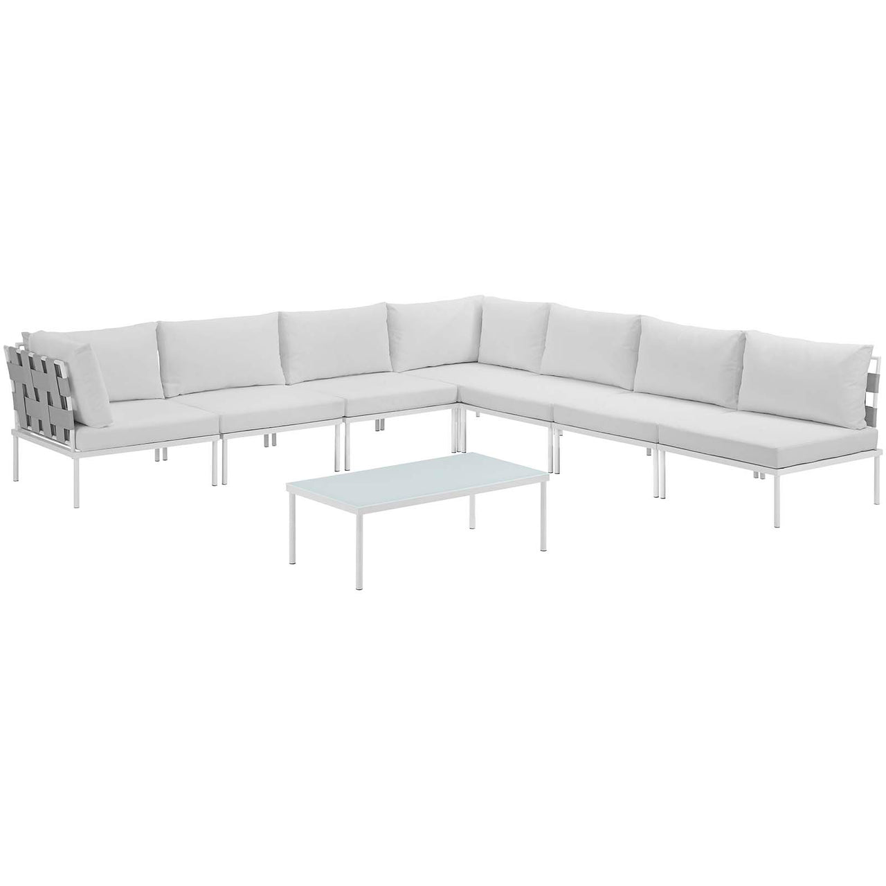 Harmonize 8-Piece Alfresco Sectional Sofa Set, White