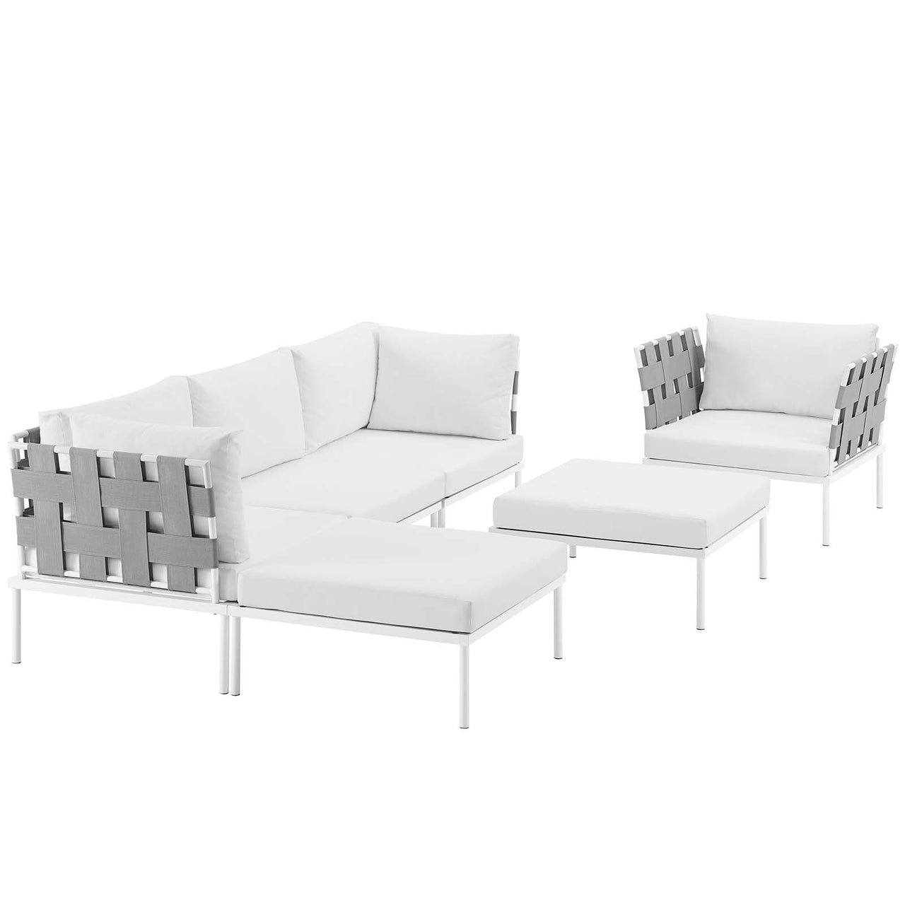 Harmonize 6-Piece Alfresco Sectional Sofa Set, White