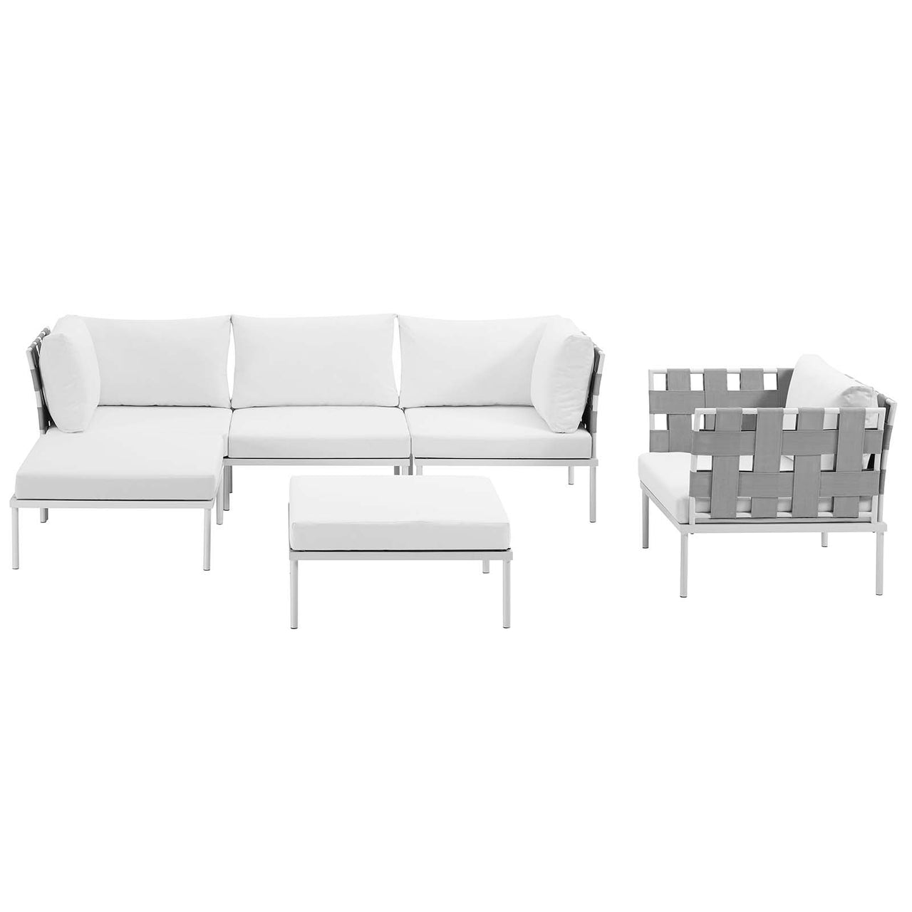Harmonize 6-Piece Alfresco Sectional Sofa Set, White