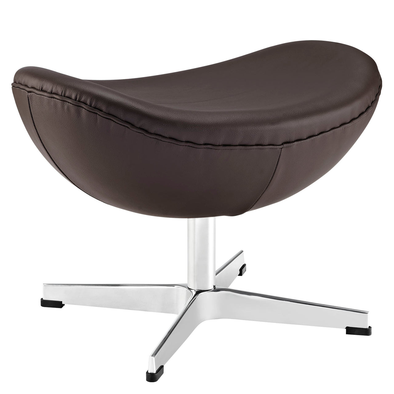Luvar Full-Grain Italian Leather Ottoman, Brown