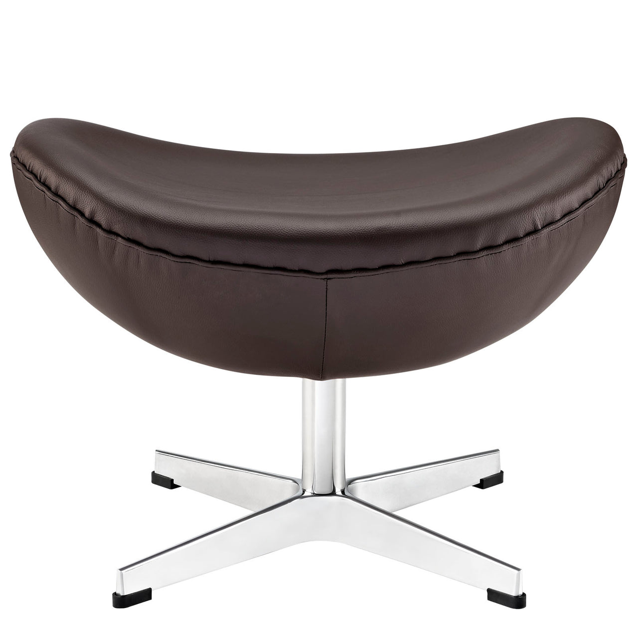Luvar Full-Grain Italian Leather Ottoman, Brown