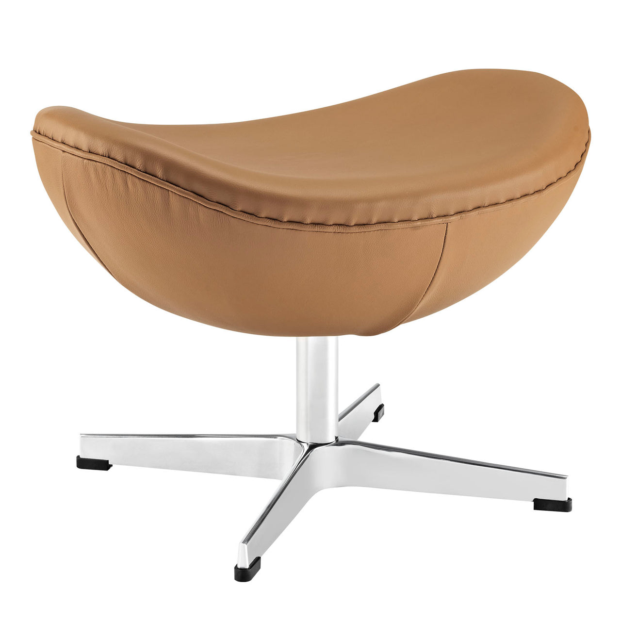 Luvar Full-Grain Italian Leather Ottoman, Terracotta