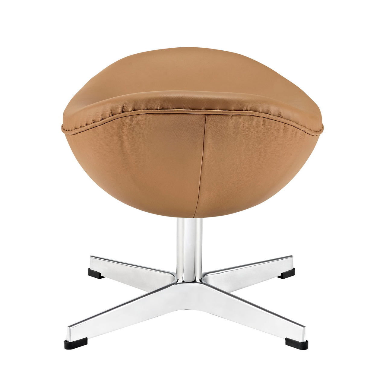 Luvar Full-Grain Italian Leather Ottoman, Terracotta