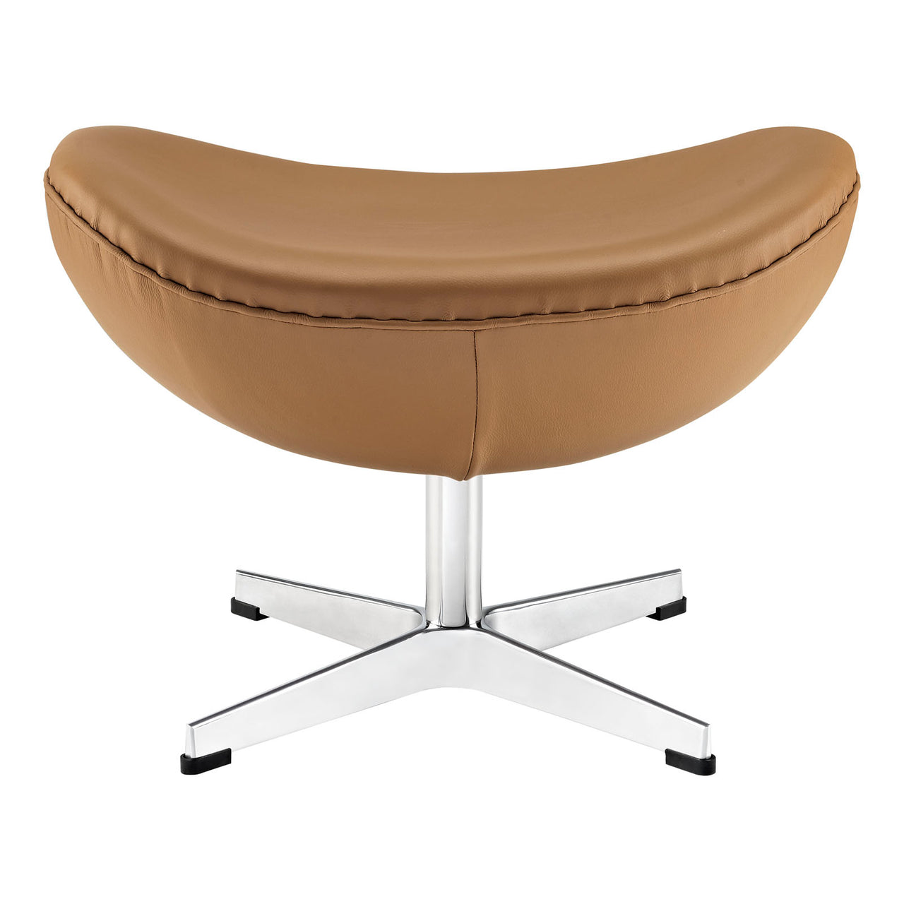 Luvar Full-Grain Italian Leather Ottoman, Terracotta