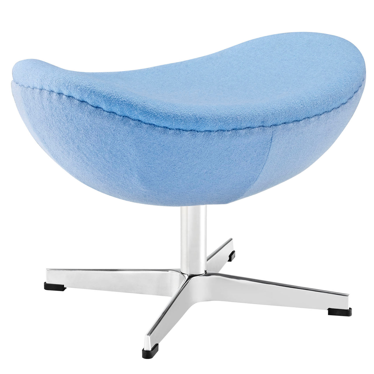 Luvar Woolen Upholstery Ottoman, Baby Blue