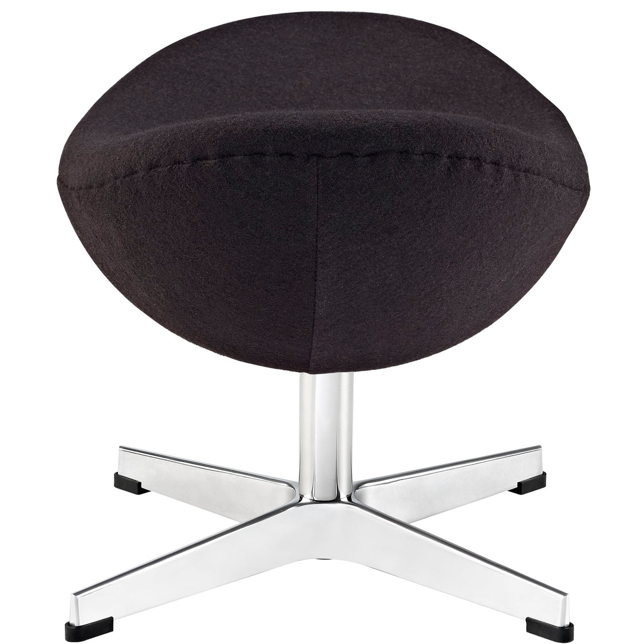 Luvar Woolen Upholstery Ottoman, Black