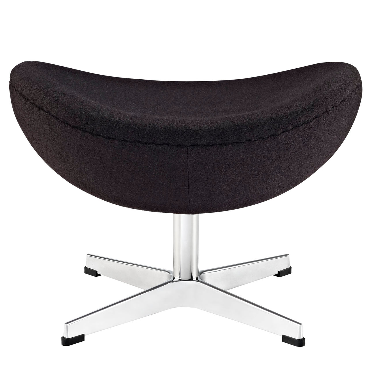 Luvar Woolen Upholstery Ottoman, Black