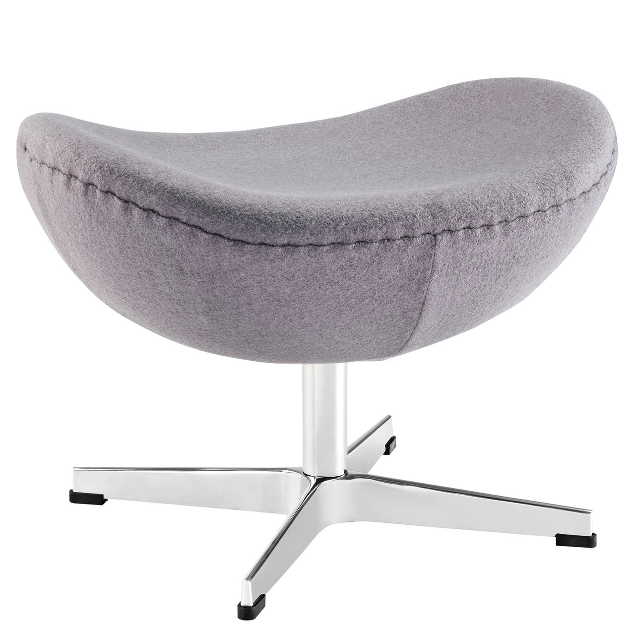 Luvar Woolen Upholstery Ottoman, Dark Gray