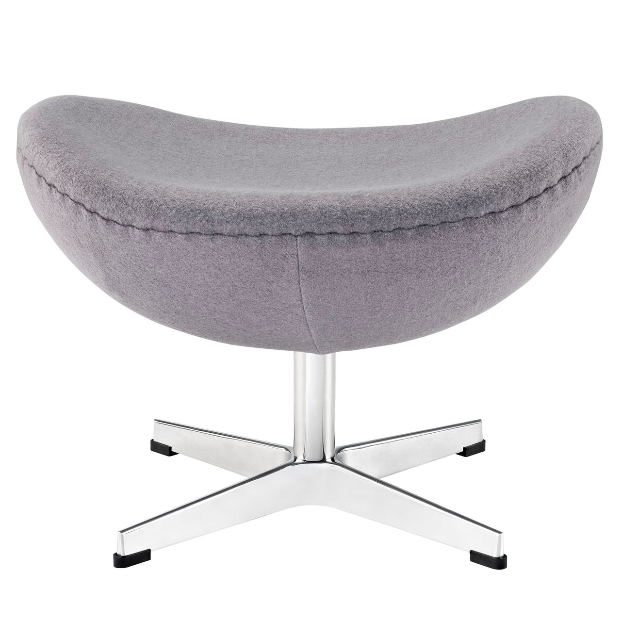 Luvar Woolen Upholstery Ottoman, Dark Gray