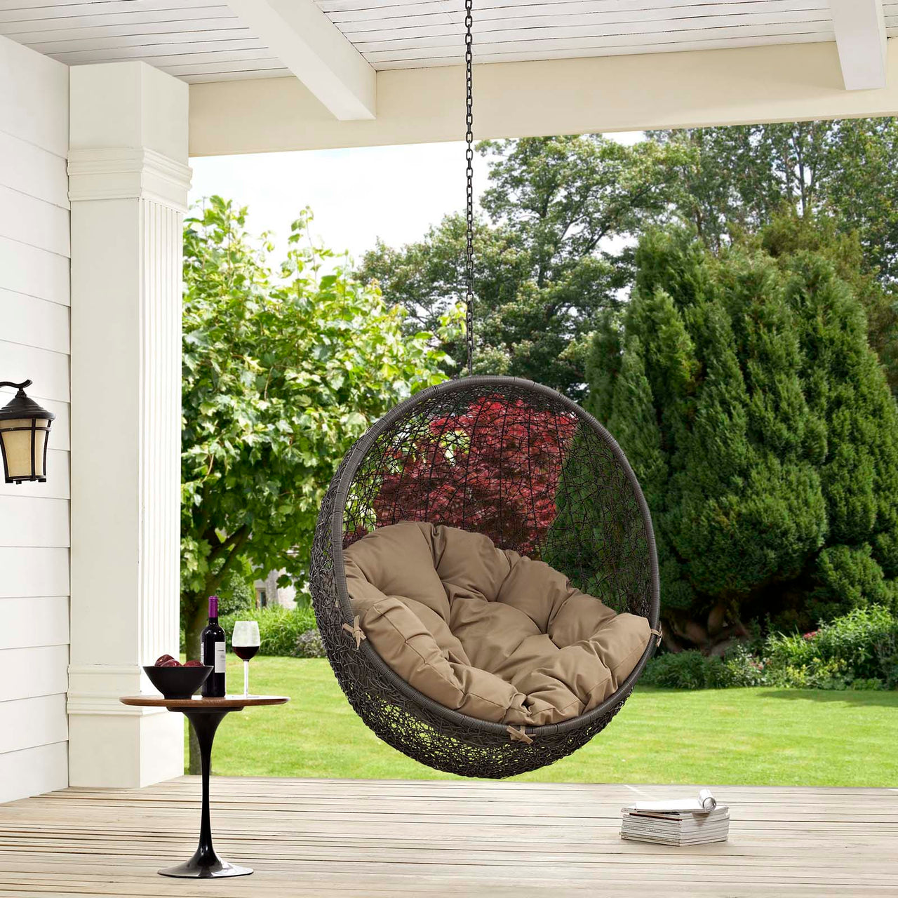 Shell Alfresco Swing Chair w/o Stand, Gray & Mocha