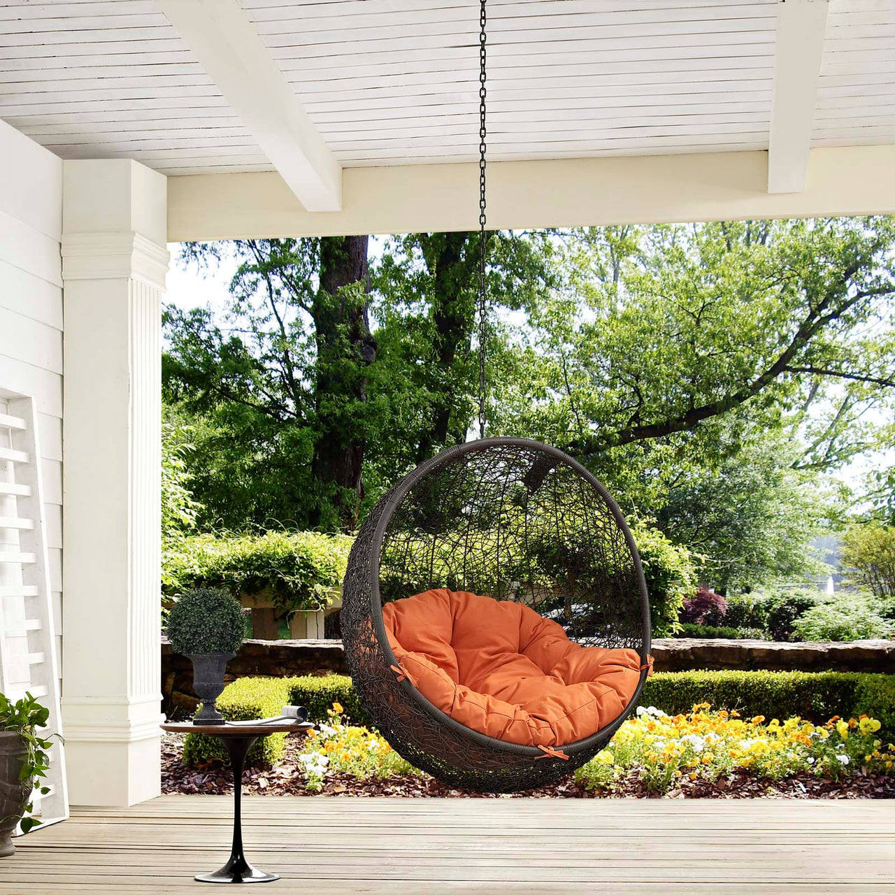 Shell Alfresco Swing Chair w/o Stand, Gray & Orange