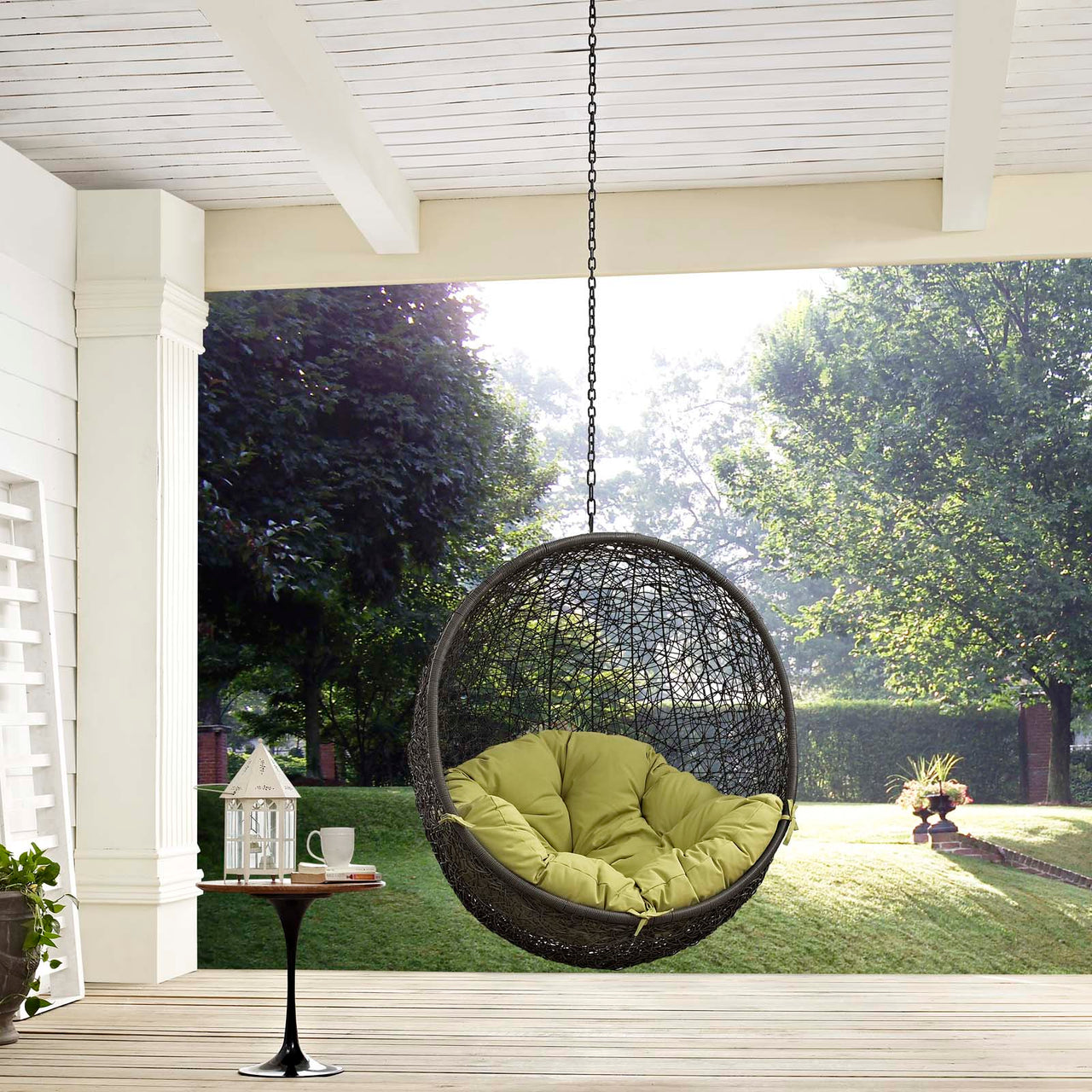 Shell Alfresco Swing Chair w/o Stand, Gray & Peridot