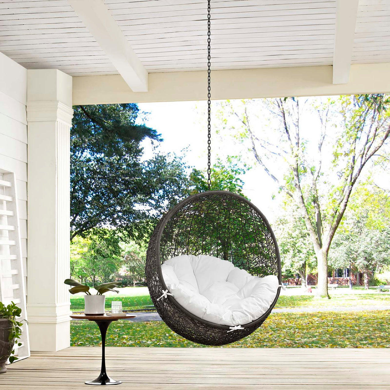 Shell Alfresco Swing Chair w/o Stand, Gray & White
