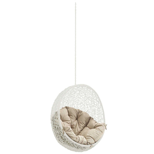 Shell Alfresco Swing Chair w/o Stand, White & Beige