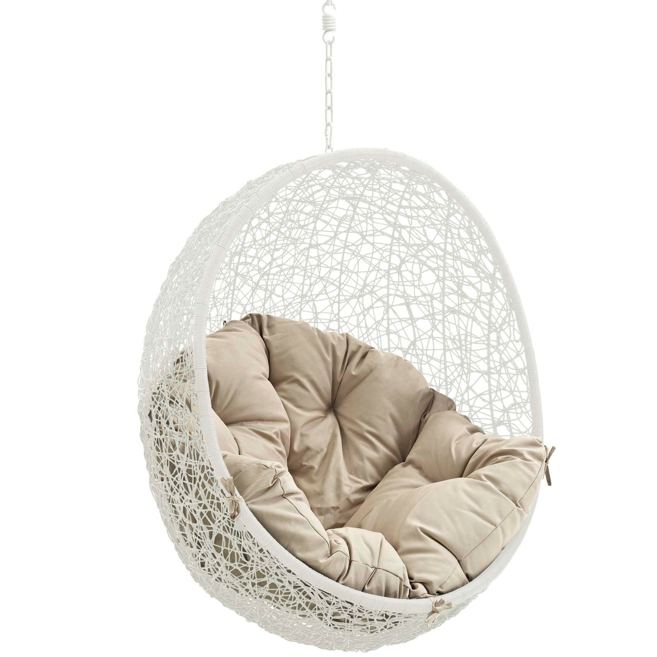 Shell Alfresco Swing Chair w/o Stand, White & Beige